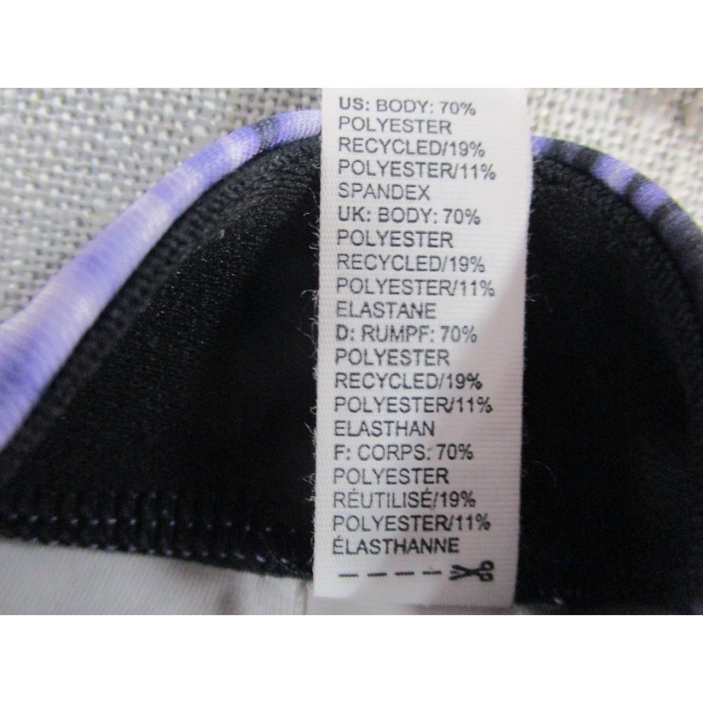 Adidas Womens Purple Black Abstract Wave Print Cropped Legging L Athletic Tights - Picture 12 of 13